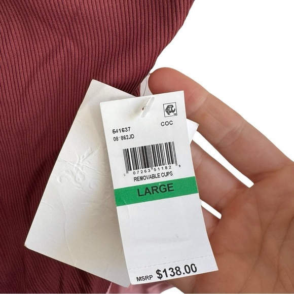 New! BECCA Rib Modern Edge High Neck Reversible Mikayla Cut Out Swimsuit - Picture 6 of 8